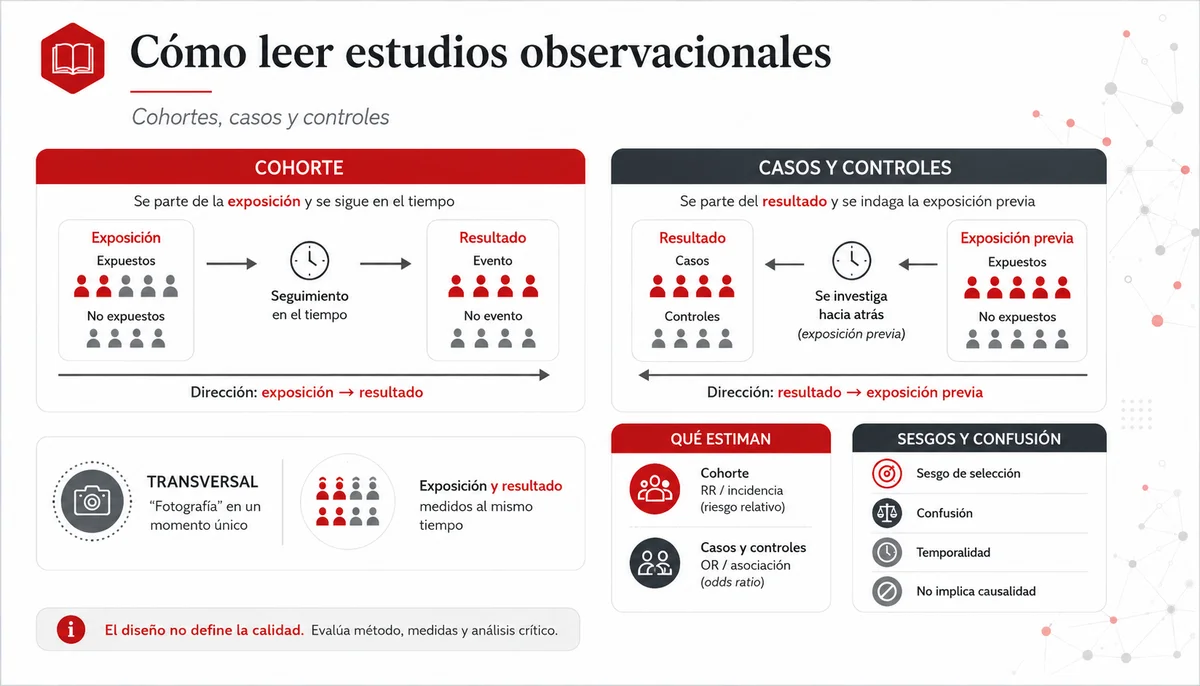 Comparativa didáctica entre estudios de cohorte y casos-controles
